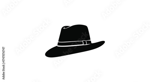 Classic black fedora hat with silver band a timeless accessory for style and elegance silhouette