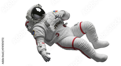 Isolated Astronaut in Space Suit Floating, Adventure and Exploration concept art style