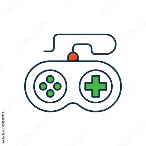 Gamepad icon with white background vector stock illustration