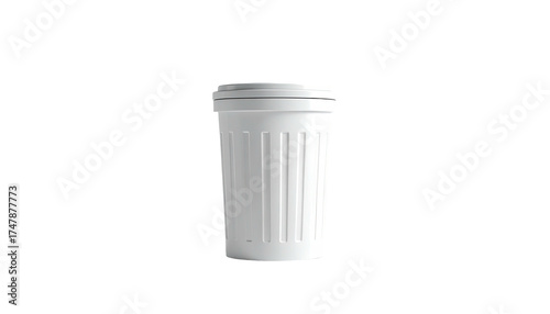 Wallpaper Mural Isolated, white cylindrical container with vertical ribs and a lid against a void Torontodigital.ca