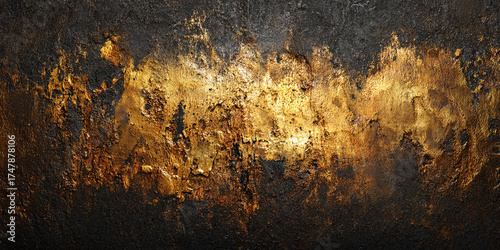 Deep textured rust and gold abstract wall surface