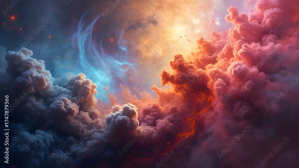 Fototapeta premium Cosmic Cloudscape Fantasy Art Nebula Space