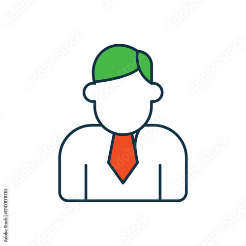 Avatar icon with white background vector stock illustration