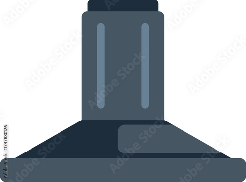 Modern kitchen extractor hood purifying the air while cooking, colorful flat vector illustration on a white background