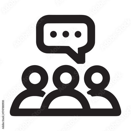 Group Chat  icon or logo isolated sign symbol vector illustration - high quality black style vector icons
