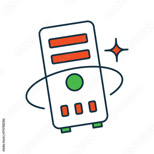 PC gaming icon with white background vector stock illustration