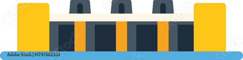 Hydroelectric power plant generating renewable energy using water resources and a dam