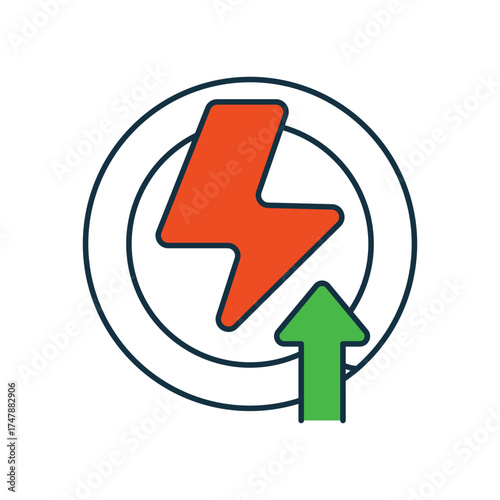 Power-up icon with white background vector stock illustration