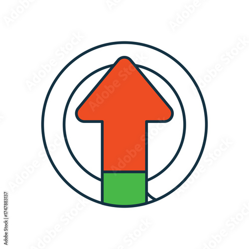 Level up icon with white background vector stock illustration