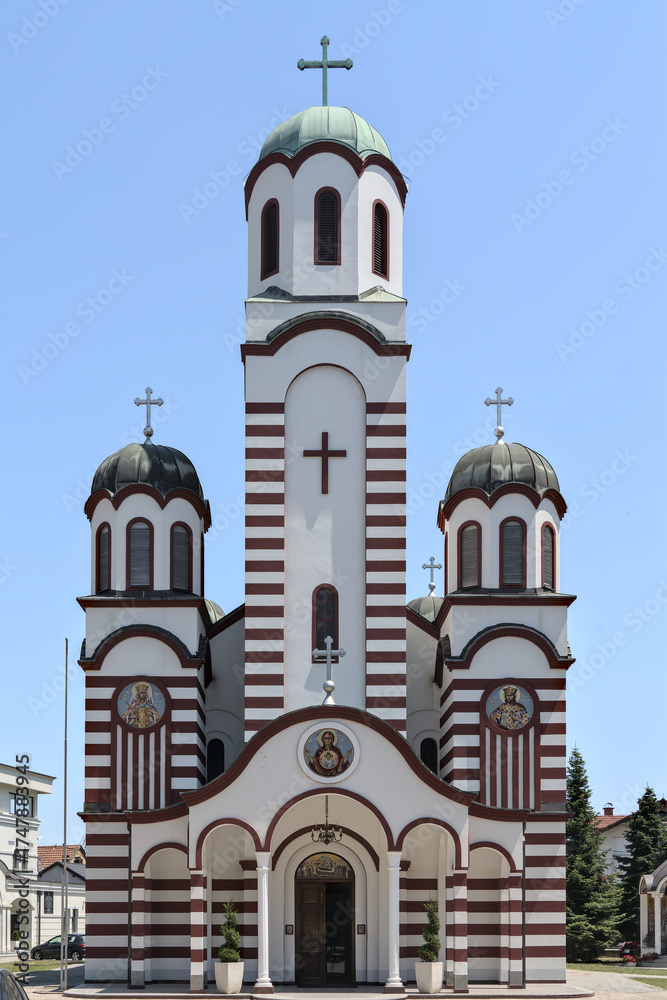 Obraz premium Bosnia and Herzegovina, Brčko, Srpska Varoš: Church of the Assumption of the Blessed Virgin Mary