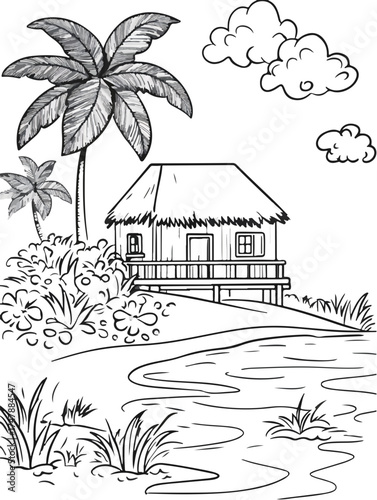 Aus der Serie: Malbuchseiten, Ferien, Urlaub