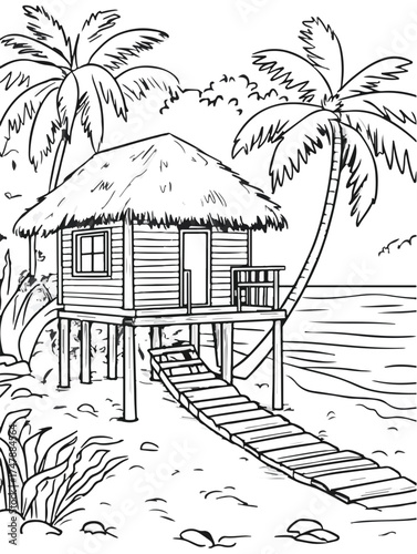 Aus der Serie: Malbuchseiten, Ferien, Urlaub