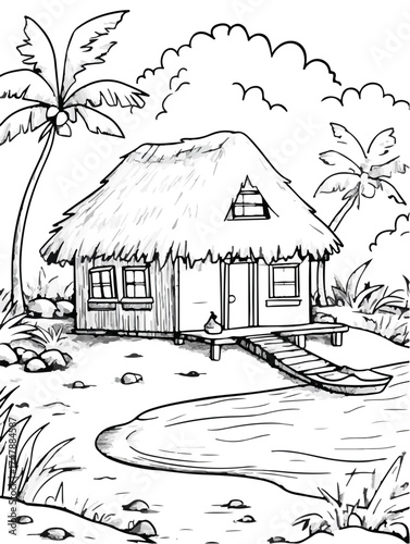 Aus der Serie: Malbuchseiten, Ferien, Urlaub