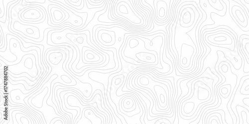 Black and white lines seamless Topographic map patterns, topography line map. Vintage outdoors style. The stylized height of the topographic map contour in lines and contours isolated on transparent.	