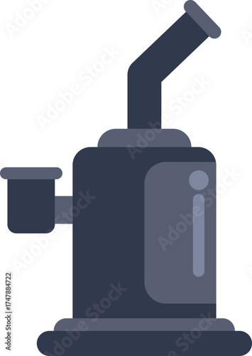 Minimalist vector illustration of a modern bong, isolated on white background