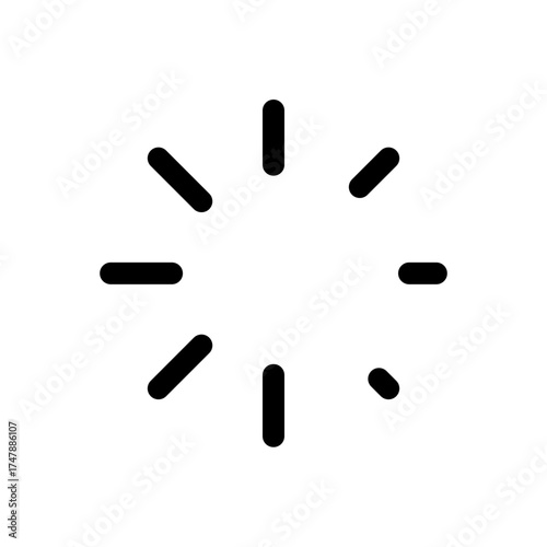 Loading waiting black line vector icon
