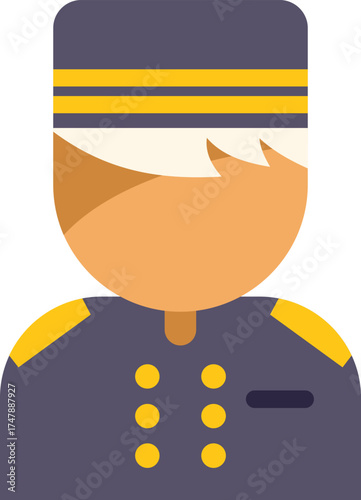 Cartoon illustration featuring a hotel bellboy wearing a uniform standing in the lobby