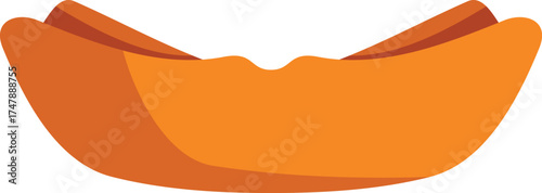 Empty hot dog bun is waiting to be filled with a sausage and toppings