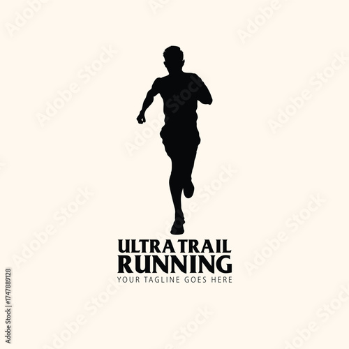 ultra trail run illustration background vector image