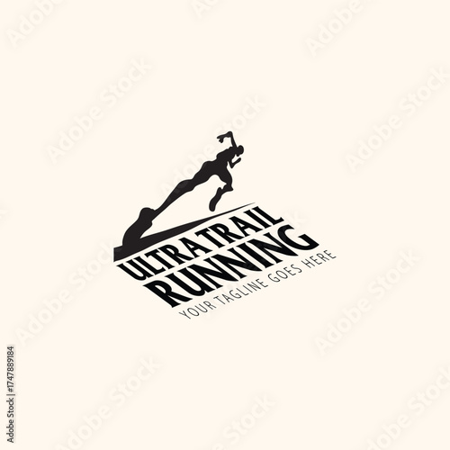 ultra trail run illustration background vector image