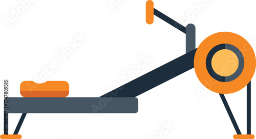 Rowing machine providing a full body workout, promoting cardiovascular health and muscular strength
