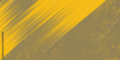 Halftone yellow dots pattern and black gradient grunge texture background. Dotted line comic sport style vector modern. eps 10