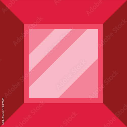Red square gemstone sparkling with light reflection, precious stone for jewelry