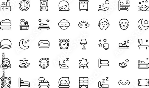 Sleep Time Vector Illustration Isolated on Transparent Background