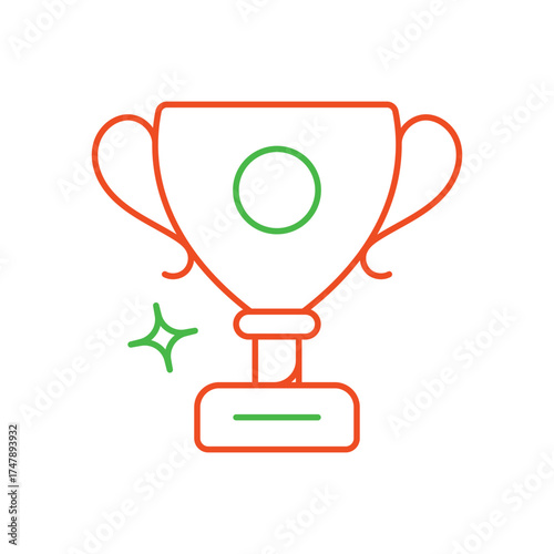 Trophy icon with white background vector stock illustration