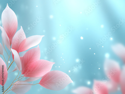 organic shapes handmade tea leaves petals abstract pastel.