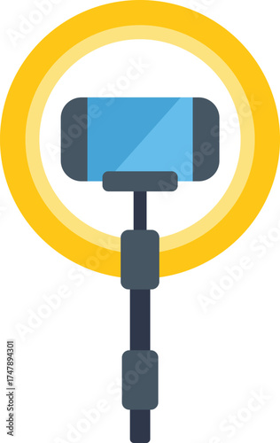 Ring light illuminating smartphone on tripod, creating perfect lighting for capturing high quality photos and videos