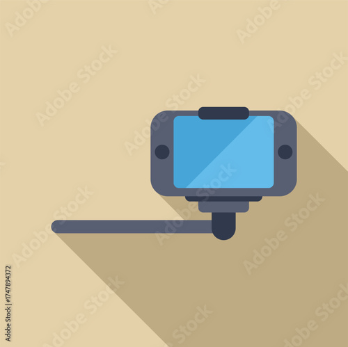 Smartphone mounted on a monopod, ready for streaming or capturing photos and videos