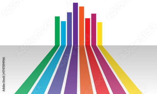 Abstract Vector Background Design with Colorful Stripes Perspective, Vector eps10