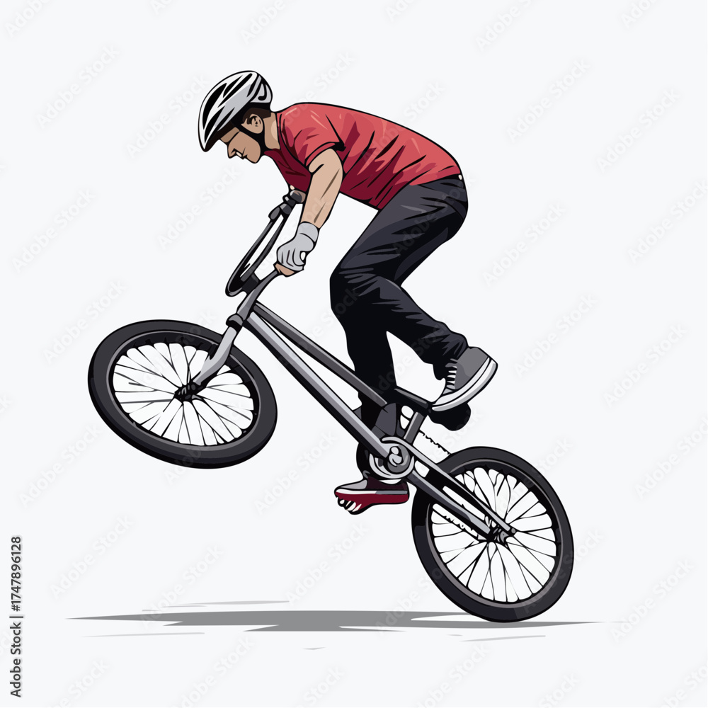 Fototapeta premium cyclist on a white background