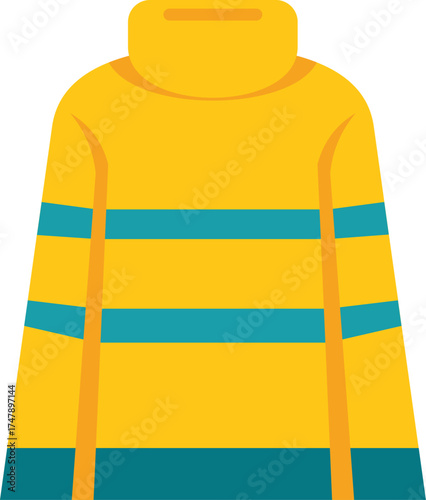 Firefighter sweater with high neck and stripes ensuring safety and visibility during emergencies