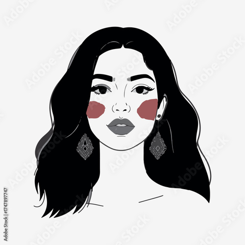 Woman face portrait illustration