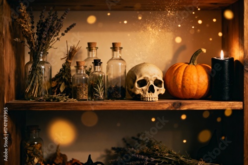 Halloween Pumpkins and Candles Decor