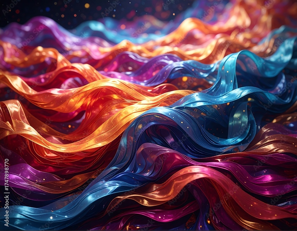Obraz premium Abstract Waves of Color - A Mesmerizing Visual Symphony.