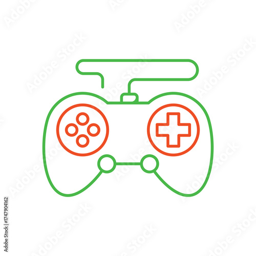 Game controller icon with white background vector stock illustration