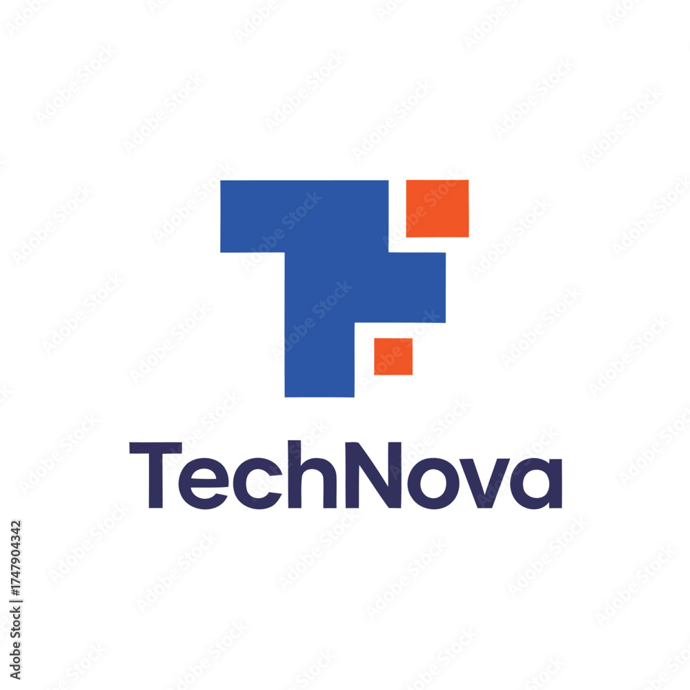Fototapeta premium Tech Nova Logo Initial Letter T Modern Geometric Technology Vector Icon
