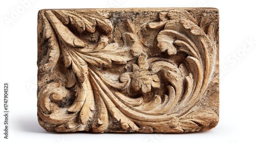 Ornate, carved stone panel