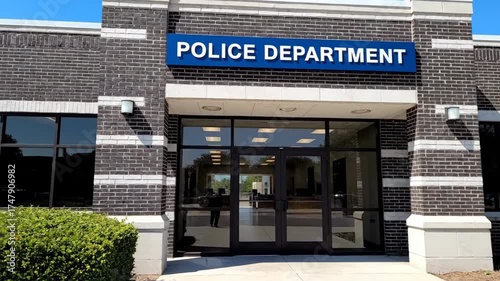 Police Department Exterior Shot on a Sunny Day