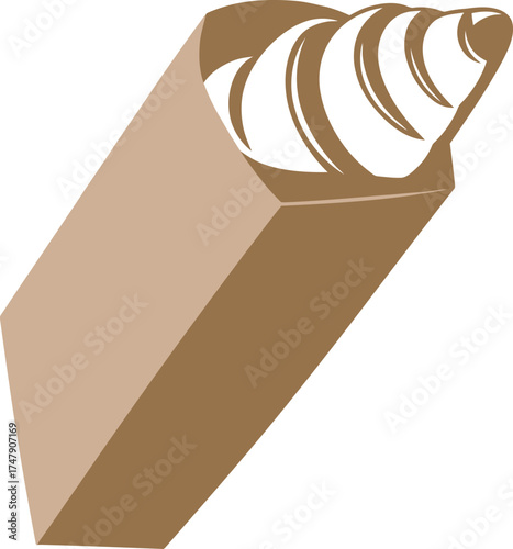 Vector art of croissant in a paper bag