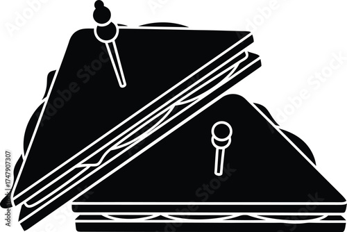 Vector art of two triangular sandwiches