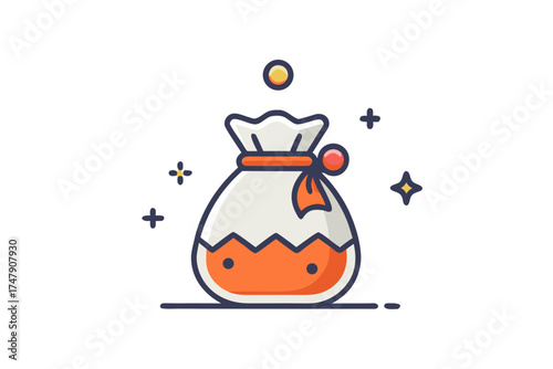 Candy Bag Icon Minimal Trick Or Treat Sweet Bag Design