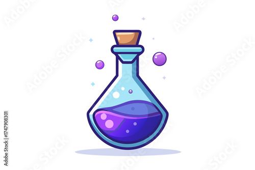 Corked crystal flask icon elegant potion bottle for spooky graphics