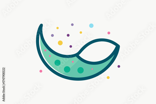 Crescent eye mask icon curved carnival mask for halloween costume theme