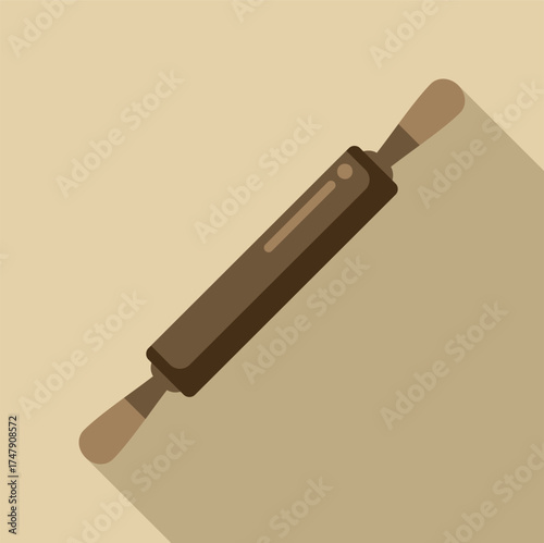 Rolling pin spreading dough, creating culinary delights in the kitchen