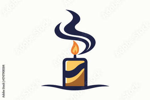 Extinguished Candle Icon Candle Smoke Rising Peaceful Design  