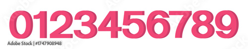 A set of creative number 0 to 9 logo designs. abstract number design vector illustration. pink line numbers 1 2 3 4 5 6 7 8 9 0. 